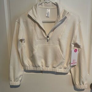 90 Degree By Reflex Off-White Quarter-Zip Kids Hoodie